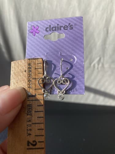 Vintage Claires Deadstock Rhinestone Drop Earrings Y2K McBling Icy NOC - Thumbnail 4