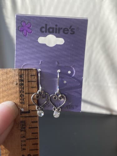 Vintage Claires Deadstock Rhinestone Drop Earrings Y2K McBling Icy NOC - Thumbnail 5
