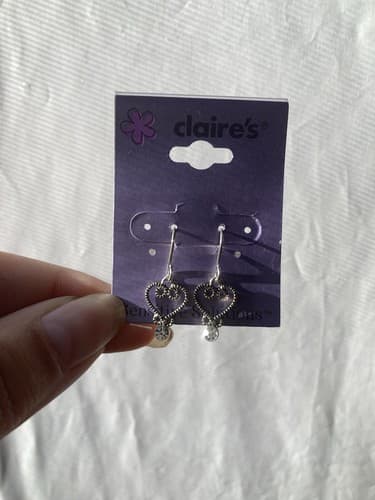Vintage Claires Deadstock Rhinestone Drop Earrings Y2K McBling Icy NOC - Thumbnail 2