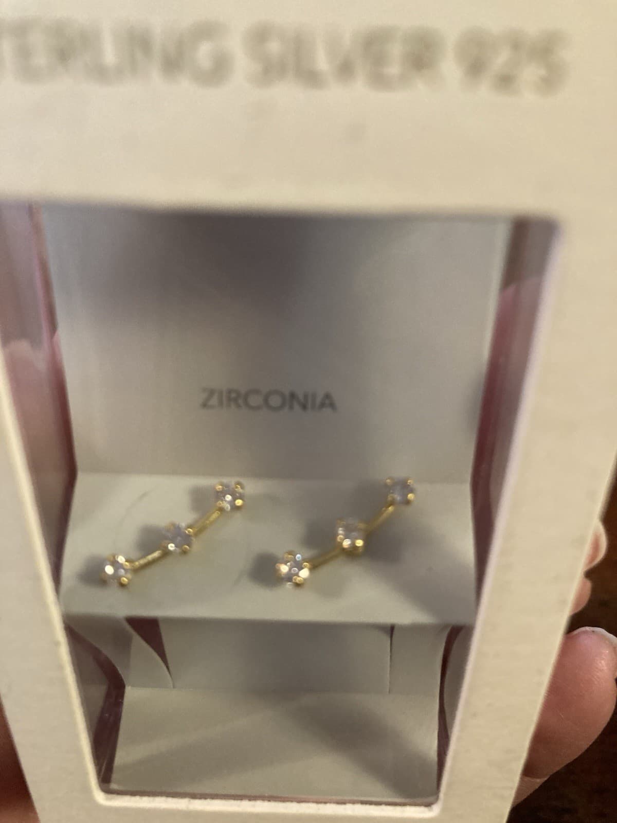 I AM GOLD PLATED 925 STERLING SILVER ZIRCONIA Rhinestones Ear Climber EARRINGS - Thumbnail 5