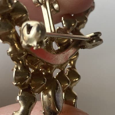 Vintage Juliana D&E? Butterfly Rhinestone Brooch MCM Pink Red READ DESCRIPTION! - Thumbnail 7