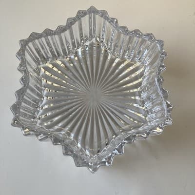 Vintage Glass Crystal Star Lidded Jewelry Trinket Box Dish Celestial Astral - Thumbnail 18