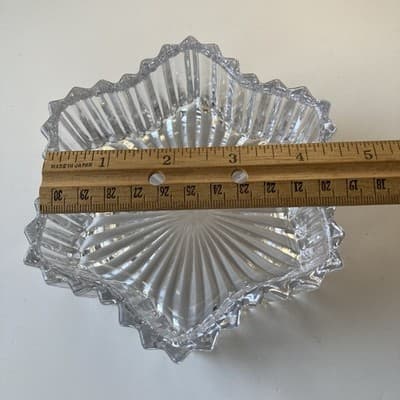 Vintage Glass Crystal Star Lidded Jewelry Trinket Box Dish Celestial Astral - Thumbnail 5