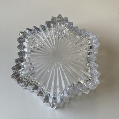 Vintage Glass Crystal Star Lidded Jewelry Trinket Box Dish Celestial Astral - Thumbnail 6