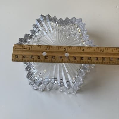 Vintage Glass Crystal Star Lidded Jewelry Trinket Box Dish Celestial Astral - Thumbnail 4