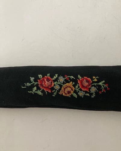 Vintage West Germany Golden Seal Petit Point Comb Brush Floral Vanity Celluloid - Thumbnail 15