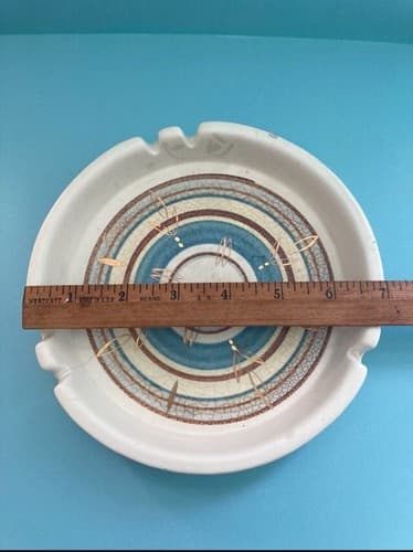 Vintage MCM Sascha Brastoff Ceramic Ashtray Trinket Dish Mid Century 056A READ - Thumbnail 4