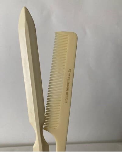 Vintage West Germany Golden Seal Petit Point Comb Brush Floral Vanity Celluloid - Thumbnail 19