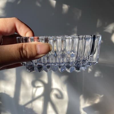 Vintage Glass Crystal Star Lidded Jewelry Trinket Box Dish Celestial Astral - Thumbnail 11