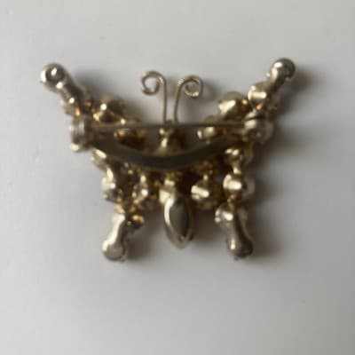 Vintage Juliana D&E? Butterfly Rhinestone Brooch MCM Pink Red READ DESCRIPTION! - Thumbnail 6