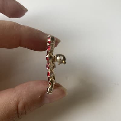 Vintage Juliana D&E? Butterfly Rhinestone Brooch MCM Pink Red READ DESCRIPTION! - Thumbnail 5