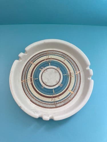 Vintage MCM Sascha Brastoff Ceramic Ashtray Trinket Dish Mid Century 056A READ - Thumbnail 2