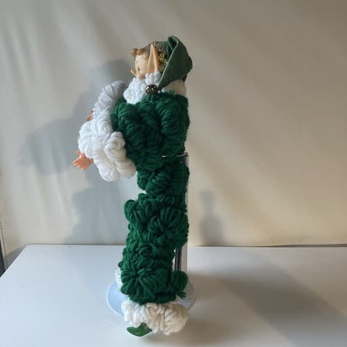 Vintage Christmas Elf Figurine Rubber Face Hands Knitted Crochet Pixie Elve 12" - Thumbnail 6