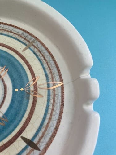 Vintage MCM Sascha Brastoff Ceramic Ashtray Trinket Dish Mid Century 056A READ - Thumbnail 6