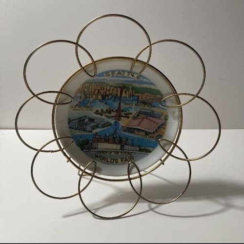 Vintage MCM Seattle World's Fair Wall Hanging Plate Decorative Collectible 60's - Thumbnail 5