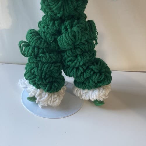 Vintage Christmas Elf Figurine Rubber Face Hands Knitted Crochet Pixie Elve 12" - Thumbnail 5