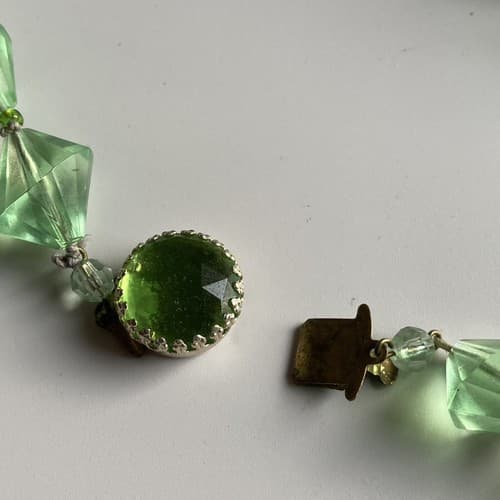 VTG LUCITE FACETED BEADS NECKLACE BRIGHT LIME GREEN FROM WEST GERMANY READ DESC - Thumbnail 7