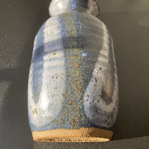 Vintage Studio Pottery Wall Vase Pocket Artist Signed HERRICK VTG MCM Blues - Thumbnail 10