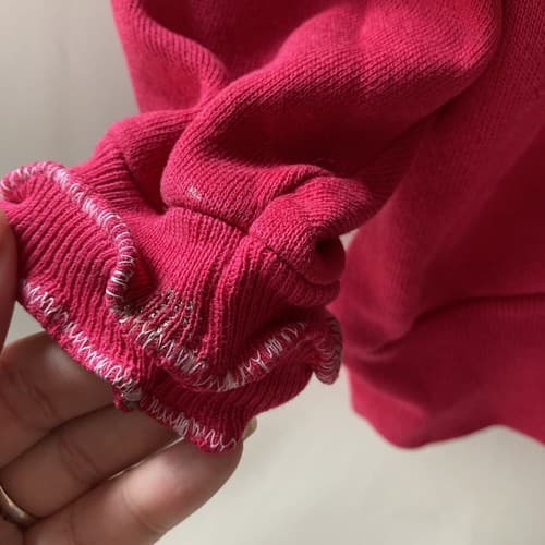 Vintage Sweatshirt Crewneck 80s 90s Blank Raglan Raspberry Ruffles Medium READ - Thumbnail 10
