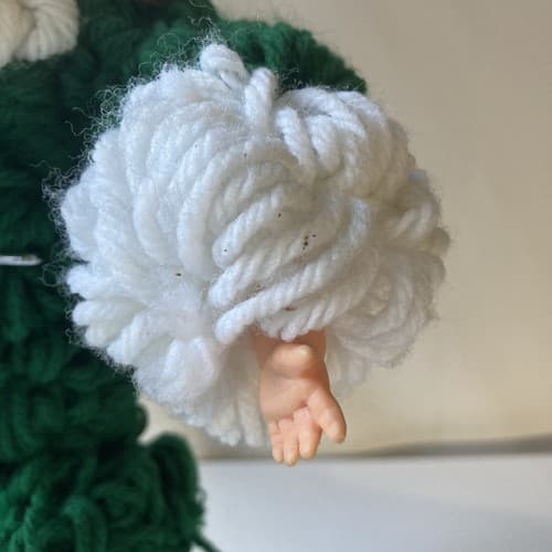 Vintage Christmas Elf Figurine Rubber Face Hands Knitted Crochet Pixie Elve 12" - Thumbnail 13