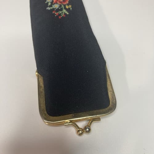 Vintage West Germany Golden Seal Petit Point Comb Brush Floral Vanity Celluloid - Thumbnail 11