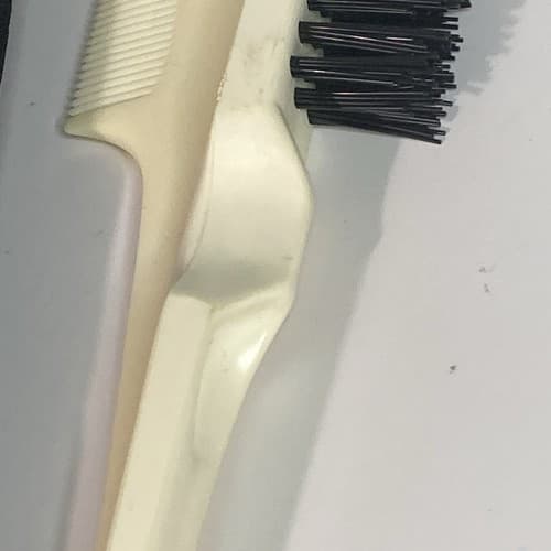 Vintage West Germany Golden Seal Petit Point Comb Brush Floral Vanity Celluloid - Thumbnail 8