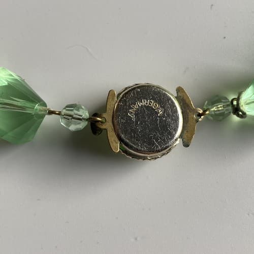 VTG LUCITE FACETED BEADS NECKLACE BRIGHT LIME GREEN FROM WEST GERMANY READ DESC - Thumbnail 4