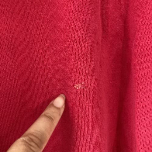 Vintage Sweatshirt Crewneck 80s 90s Blank Raglan Raspberry Ruffles Medium READ - Thumbnail 8