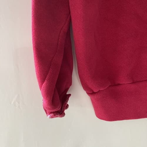 Vintage Sweatshirt Crewneck 80s 90s Blank Raglan Raspberry Ruffles Medium READ - Thumbnail 7