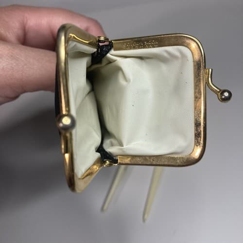 Vintage West Germany Golden Seal Petit Point Comb Brush Floral Vanity Celluloid - Thumbnail 10