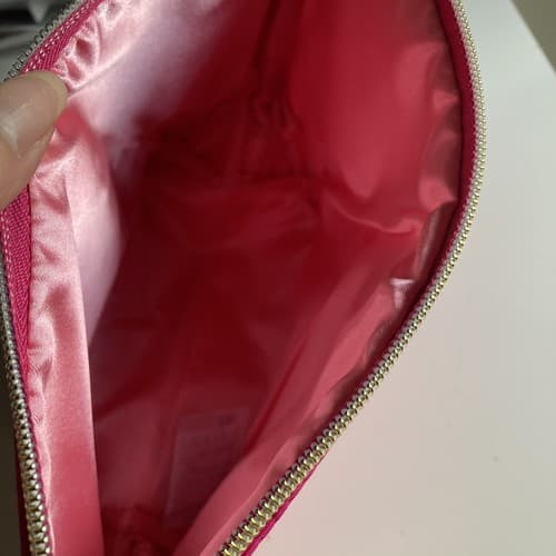 NWOT Tarte Cosmetics Magenta Pink Pom Pom Make Up Bag Pouch - Thumbnail 7