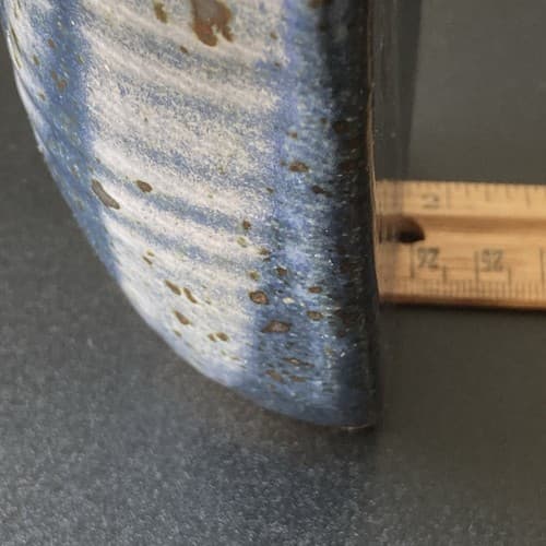 Vintage Studio Pottery Wall Vase Pocket Artist Signed HERRICK VTG MCM Blues - Thumbnail 5