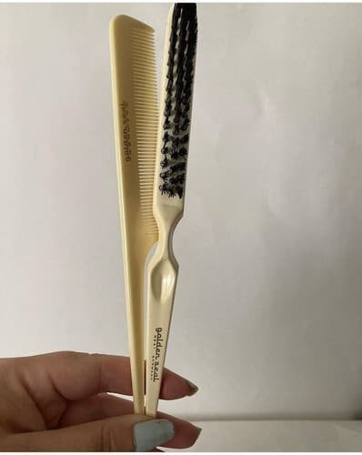 Vintage West Germany Golden Seal Petit Point Comb Brush Floral Vanity Celluloid - Thumbnail 21