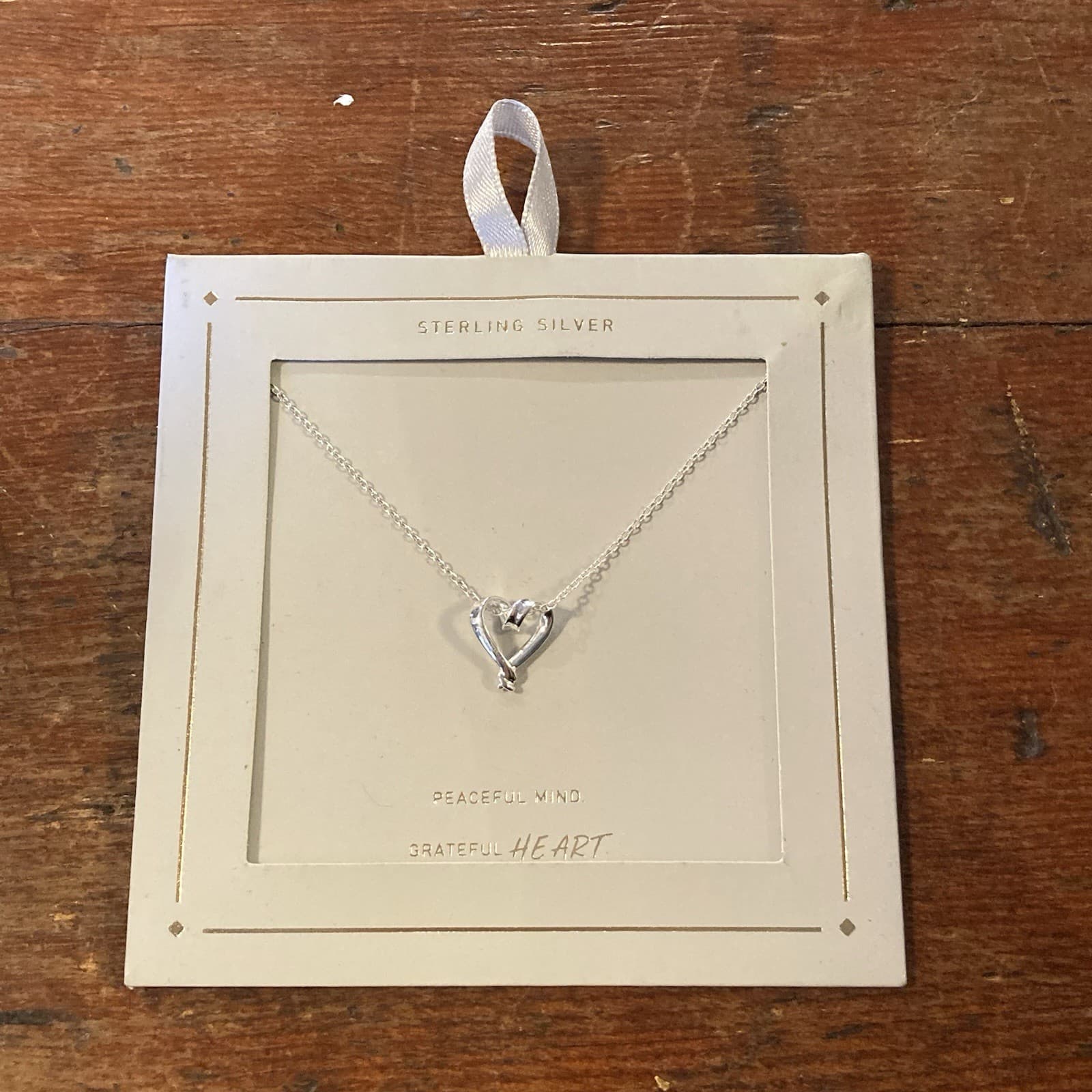 TARGET Sterling Silver 925 Open Heart Peaceful Mind Grateful 💖 Pendant Necklace - Thumbnail 2