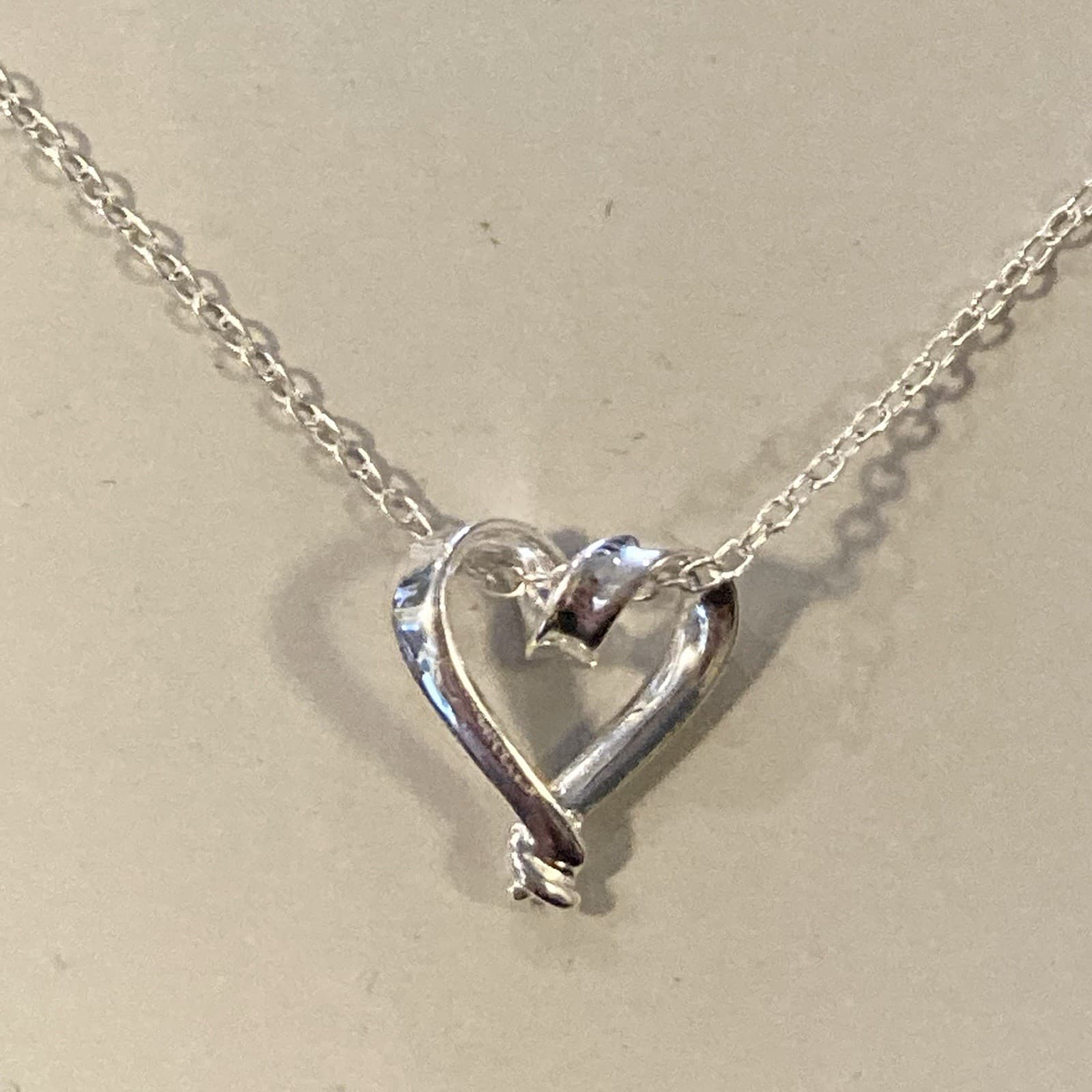 TARGET Sterling Silver 925 Open Heart Peaceful Mind Grateful 💖 Pendant Necklace - Thumbnail 3