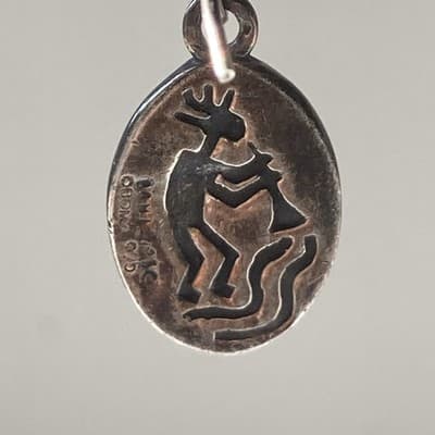 Vintage Native American Sterling Silver 925 Kokopelli Drop Earrings Fertility - Thumbnail 7