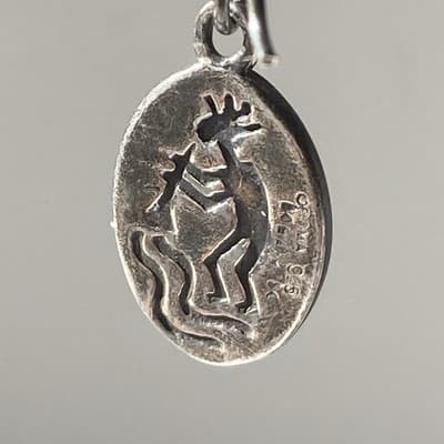 Vintage Native American Sterling Silver 925 Kokopelli Drop Earrings Fertility - Thumbnail 8