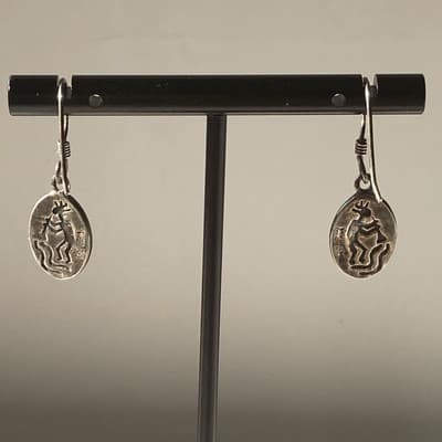 Vintage Native American Sterling Silver 925 Kokopelli Drop Earrings Fertility - Thumbnail 12