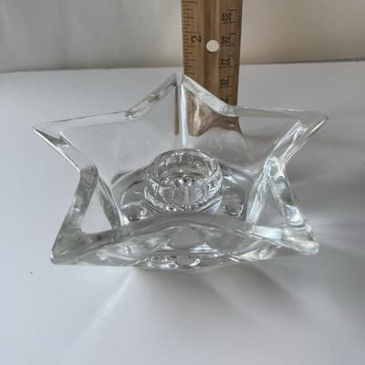 VTG Star Shaped Glass Taper Tea Light Candle Holder Set 3pcs Celestial Astral - Thumbnail 15