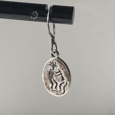 Vintage Native American Sterling Silver 925 Kokopelli Drop Earrings Fertility - Thumbnail 14