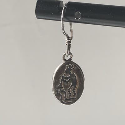 Vintage Native American Sterling Silver 925 Kokopelli Drop Earrings Fertility - Thumbnail 13
