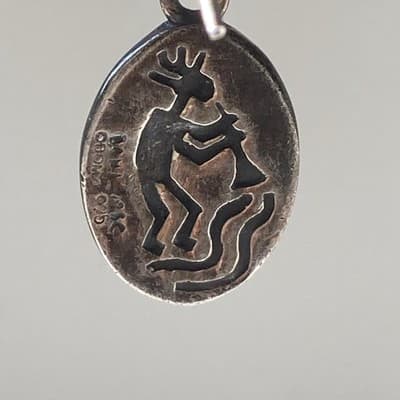 Vintage Native American Sterling Silver 925 Kokopelli Drop Earrings Fertility - Thumbnail 9