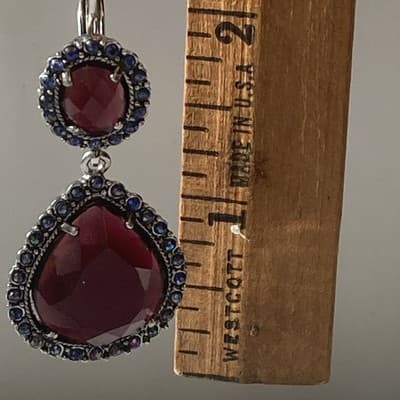Vintage Nina Ricci for Avon Rhinestone Leverback Drop Earrings Prong Set Boho - Thumbnail 3