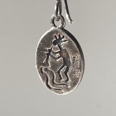 Vintage Native American Sterling Silver 925 Kokopelli Drop Earrings Fertility - Thumbnail 10