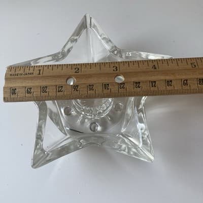 VTG Star Shaped Glass Taper Tea Light Candle Holder Set 3pcs Celestial Astral - Thumbnail 4