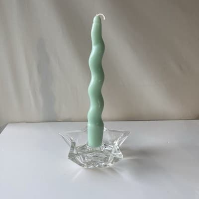 VTG Star Shaped Glass Taper Tea Light Candle Holder Set 3pcs Celestial Astral - Thumbnail 13