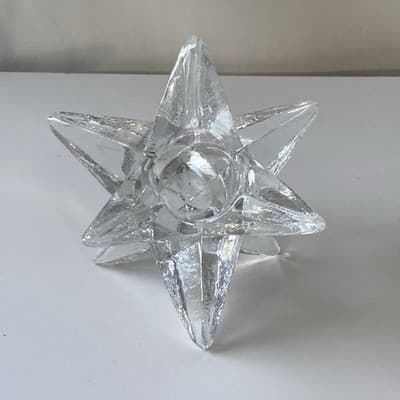 VTG Star Shaped Glass Taper Tea Light Candle Holder Set 3pcs Celestial Astral - Thumbnail 7