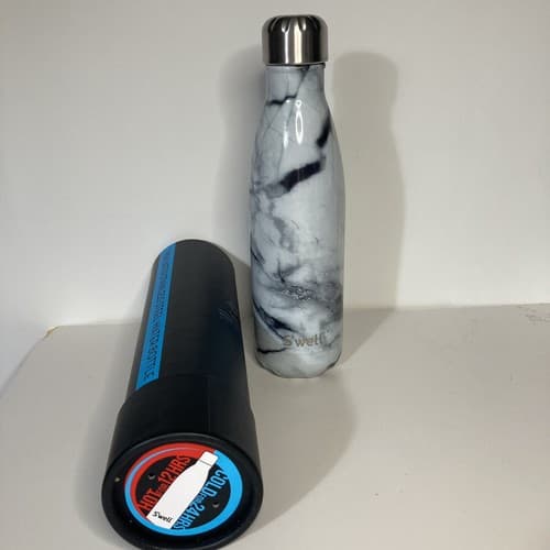 Swell Water Bottle White Marble 17 oz Elements Collection Stainless Steel NEW - Thumbnail 13