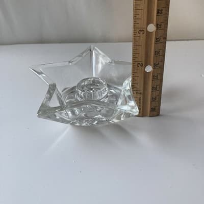 VTG Star Shaped Glass Taper Tea Light Candle Holder Set 3pcs Celestial Astral - Thumbnail 5
