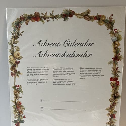 Pictura Graphica Scandinavian Sweden Advent Calendar Christmas VTG Xmas NOS - Thumbnail 9
